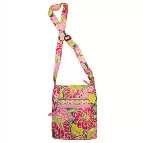 Like New Vera Bradley Crossbody Purse; Pinwheel Pink Pattern - Picture 2 of 8
